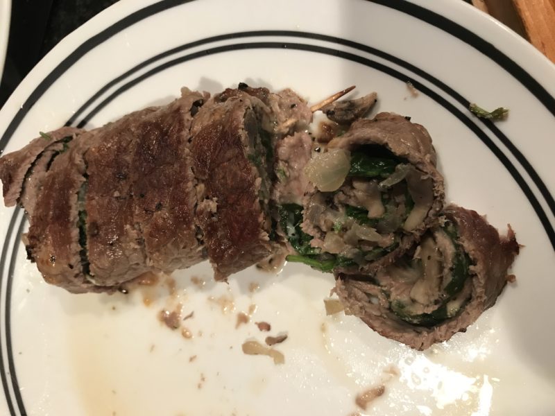 Spinach and Mushroom Steak