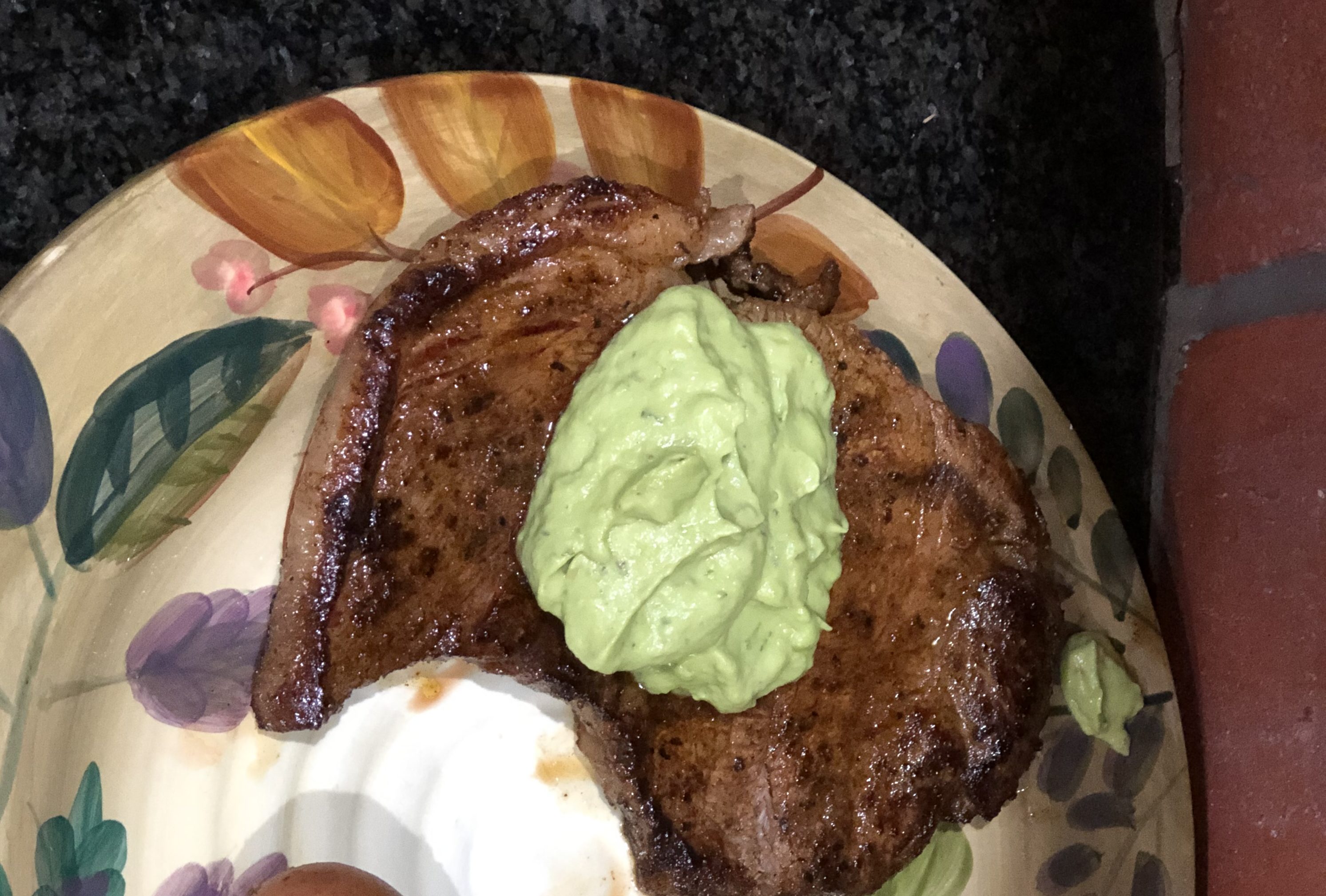 Chili Rubbed Steak with Avocado Crema